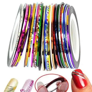 Set of 5 pieces of Nail art striping tapes rolls multicolor for nail art